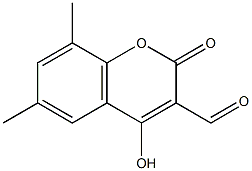 4-HYDROXY-6,8-DIMETHYL-2-OXO-2H-CHROMENE-3-CARBALDEHYDE Struktur