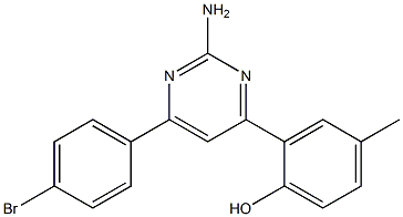 2-(2-AMINO-6-(4-BROMOPHENYL)PYRIMIDIN-4-YL)-4-METHYLPHENOL Struktur