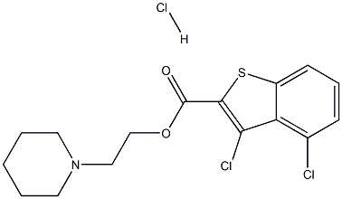 2-PIPERIDIN-1-YLETHYL 3,4-DICHLORO-1-BENZOTHIOPHENE-2-CARBOXYLATE HYDROCHLORIDE Struktur