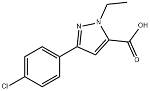 3-(4-CHLOROPHENYL)-1-ETHYL-1H-PYRAZOLE-5-CARBOXYLIC ACID Struktur