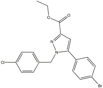 ETHYL 1-(4-CHLOROBENZYL)-5-(4-BROMOPHENYL)-1H-PYRAZOLE-3-CARBOXYLATE Struktur