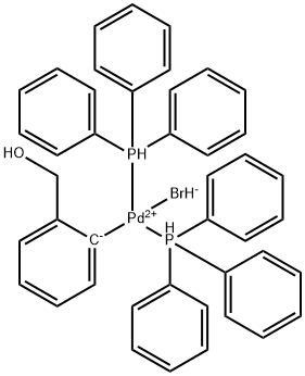 2-[BIS(TRIPHENYLPHOSPHINE)PALLADIUM(II)BROMIDE]BENZYL ALCOHOL Struktur