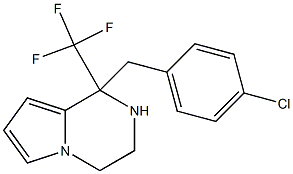 1-(P-CHLOROBENZYL)-1,2,3,4-TETRAHYDRO-1-(TRIFLUOROMETHYL)PYRROLO-[1,2-A]-PYRAZIN Struktur