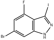 6-BROMO-4-FLUORO-3-IODOINDAZOLE Struktur