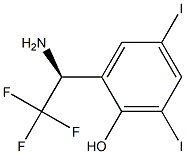 2-((1S)-1-AMINO-2,2,2-TRIFLUOROETHYL)-4,6-DIIODOPHENOL Struktur