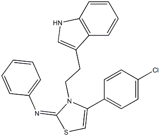 N-[(2E)-4-(4-CHLOROPHENYL)-3-[2-(1H-INDOL-3-YL)ETHYL]-1,3-THIAZOL-2(3H)-YLIDENE]-N-PHENYLAMINE Struktur