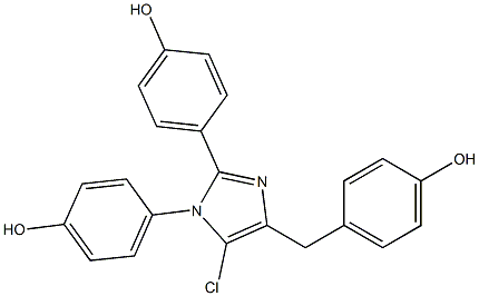 4,4'-(5-CHLORO-4-(4-HYDROXYBENZYL)-1H-IMIDAZOLE-1,2-DIYL)DIPHENOL Struktur