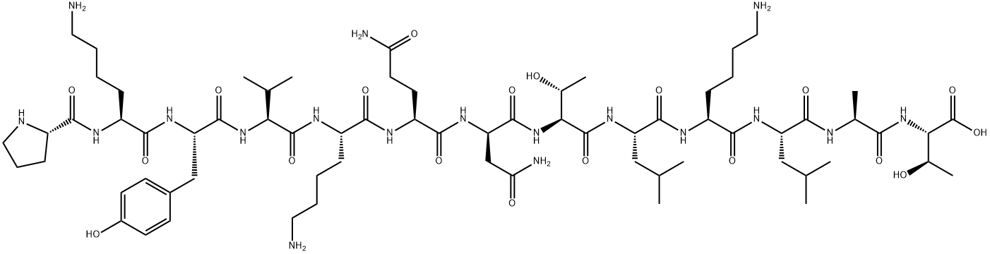 H-PRO-LYS-TYR-VAL-LYS-GLN-ASN-THR-LEU-LYS-LEU-ALA-THR-OH Struktur