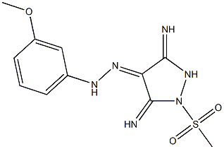 (4Z)-3,5-DIIMINO-1-(METHYLSULFONYL)PYRAZOLIDIN-4-ONE (3-METHOXYPHENYL)HYDRAZONE Struktur