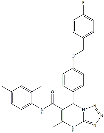 N-(2,4-DIMETHYLPHENYL)-7-(4-(4-FLUOROBENZYLOXY)PHENYL)-5-METHYL-4,7-DIHYDROTETRAZOLO[1,5-A]PYRIMIDINE-6-CARBOXAMIDE Struktur