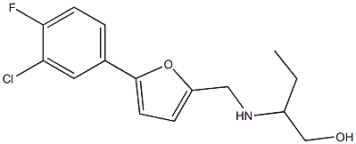 2-(((5-(3-CHLORO-4-FLUOROPHENYL)-2-FURYL)METHYL)AMINO)BUTAN-1-OL Struktur