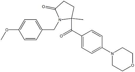 1-(4-METHOXYBENZYL)-5-METHYL-5-[4-(4-MORPHOLINYL)BENZOYL]-2-PYRROLIDINONE Struktur