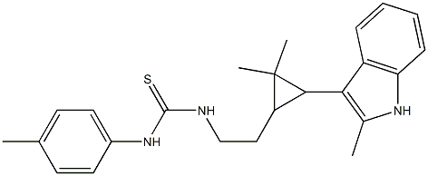 N-{2-[2,2-DIMETHYL-3-(2-METHYL-1H-INDOL-3-YL)CYCLOPROPYL]ETHYL}-N'-(4-METHYLPHENYL)THIOUREA Struktur