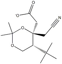 (4R,CIS)-1,1-DIMETHYLETHYL-CYANOMETHYL-2,2-DIMETHYL-1,3-DIOXANE-4-ACETATE Struktur