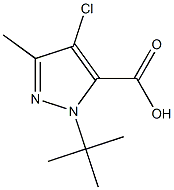 1-(TERT-BUTYL)-4-CHLORO-3-METHYL-1H-PYRAZOLE-5-CARBOXYLIC ACID Struktur