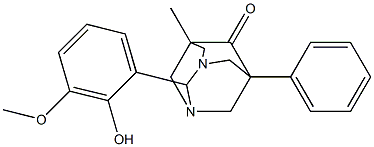 2-(2-HYDROXY-3-METHOXYPHENYL)-5-METHYL-7-PHENYL-1,3-DIAZATRICYCLO[3.3.1.1~3,7~]DECAN-6-ONE Struktur