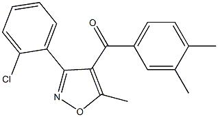 4-(3,4-DIMETHYLBENZOYL)-3-(2-CHLOROPHENYL)-5-METHYLISOXAZOLE Struktur