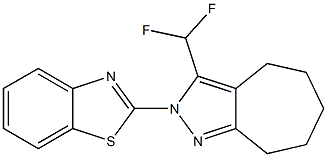 2-(1,3-BENZOTHIAZOL-2-YL)-3-(DIFLUOROMETHYL)-2,4,5,6,7,8-HEXAHYDROCYCLOHEPTA[C]PYRAZOLE Struktur