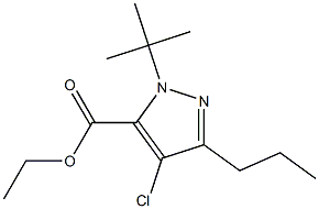 1-(TERT-BUTYL)-4-CHLORO-3-PROPYL-1H-PYRAZOLE-5-CARBOXYLIC ACID ETHYL ESTER Struktur