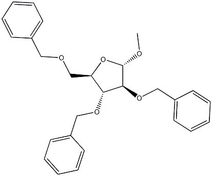 METHYL-2,3,5-TRI-O-BENZYL-ALPHA-D-ARABINOFURANOSIDE Struktur