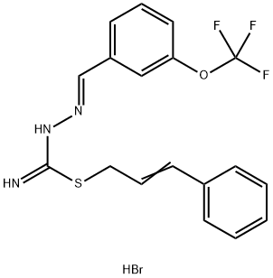 (1-AZA-2-(3-(TRIFLUOROMETHOXY)PHENYL)VINYL)(IMINO(3-PHENYLPROP-2-ENYLTHIO)METHYL)AMINE, HYDROBROMIDE Struktur