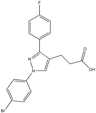 3-(1-(4-BROMOPHENYL)-3-(4-FLUOROPHENYL)-1H-PYRAZOL-4-YL)PROPANOIC ACID Struktur