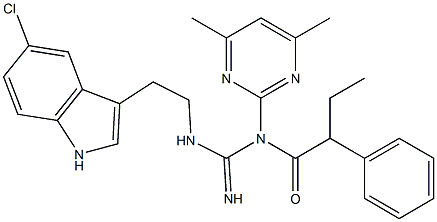 N-[2-(5-CHLORO-1H-INDOL-3-YL)ETHYL]-N'-(4,6-DIMETHYL-2-PYRIMIDINYL)-N'-(2-PHENYLBUTANOYL)GUANIDINE Struktur