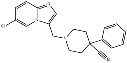 1-[(6-CHLOROIMIDAZO[1,2-A]PYRIDIN-3-YL)METHYL]-4-PHENYL-4-PIPERIDINECARBONITRILE Struktur