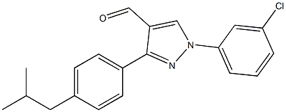 1-(3-CHLOROPHENYL)-3-(4-ISOBUTYLPHENYL)-1H-PYRAZOLE-4-CARBALDEHYDE Struktur