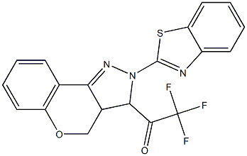 1-[2-(1,3-BENZOTHIAZOL-2-YL)-2,3,3A,4-TETRAHYDROCHROMENO[4,3-C]PYRAZOL-3-YL]-2,2,2-TRIFLUOROETHANONE Struktur