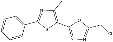 2-(CHLOROMETHYL)-5-(4-METHYL-2-PHENYL-1,3-THIAZOL-5-YL)-1,3,4-OXADIAZOLE Struktur