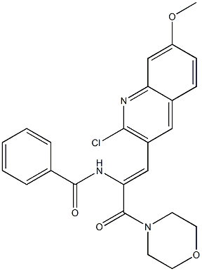 (Z)-N-(1-(2-CHLORO-7-METHOXYQUINOLIN-3-YL)-3-MORPHOLINO-3-OXOPROP-1-EN-2-YL)BENZAMIDE Struktur