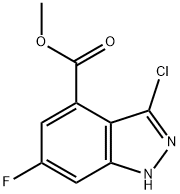 3-CHLORO-6-FLUORO-4-INDAZOLECARBOXYLIC ACID METHYL ESTER Struktur