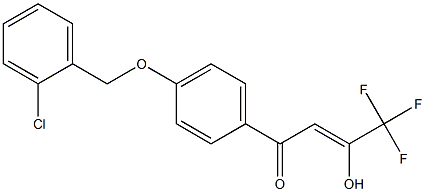 (2Z)-1-(4-[(2-CHLOROBENZYL)OXY]PHENYL)-4,4,4-TRIFLUORO-3-HYDROXYBUT-2-EN-1-ONE Struktur