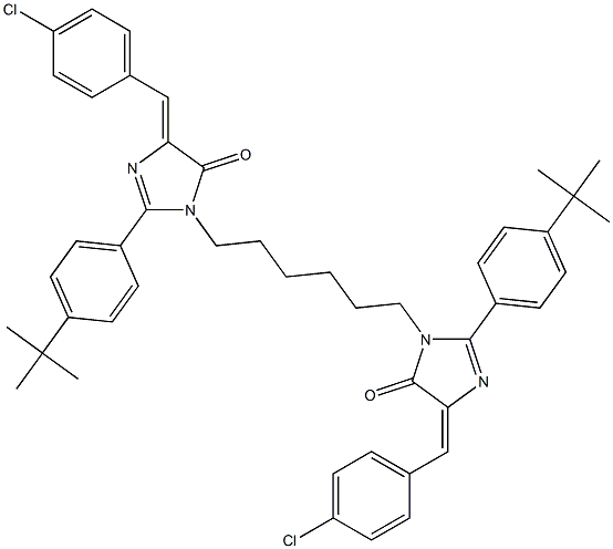 (Z)-2-(4-TERT-BUTYLPHENYL)-1-(6-((E)-2-(4-TERT-BUTYLPHENYL)-4-(4-CHLOROBENZYLIDENE)-5-OXO-4,5-DIHYDROIMIDAZOL-1-YL)HEXYL)-4-(4-CHLOROBENZYLIDENE)-1H-IMIDAZOL-5(4H)-ONE Struktur