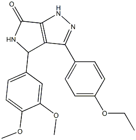 4-(3,4-DIMETHOXYPHENYL)-3-(4-ETHOXYPHENYL)-4,5-DIHYDROPYRROLO[3,4-C]PYRAZOL-6(1H)-ONE Struktur