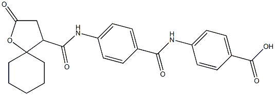 4-[(4-{[(2-OXO-1-OXASPIRO[4.5]DEC-4-YL)CARBONYL]AMINO}BENZOYL)AMINO]BENZOIC ACID Struktur