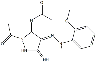 N-{(3E,4E)-2-ACETYL-5-IMINO-4-[(2-METHOXYPHENYL)HYDRAZONO]PYRAZOLIDIN-3-YLIDENE}ACETAMIDE