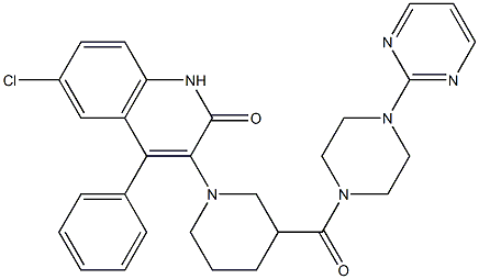 6-CHLORO-4-PHENYL-3-(3-(4-(PYRIMIDIN-2-YL)PIPERAZINE-1-CARBONYL)PIPERIDIN-1-YL)QUINOLIN-2(1H)-ONE