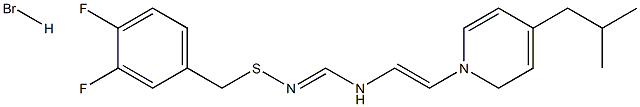 (1-AZA-2-(4-(2-METHYLPROPYL)PHENYL)VINYL)(((3,4-DIFLUOROPHENYL)METHYLTHIO)IMINOMETHYL)AMINE, HYDROBROMIDE Struktur