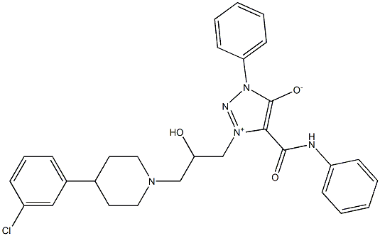 1-(3-(4-(3-CHLOROPHENYL)PIPERIDIN-1-YL)-2-HYDROXYPROPYL)-3-PHENYL-5-(PHENYLCARBAMOYL)-3H-1,2,3-TRIAZOL-1-IUM-4-OLATE Struktur