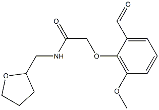 2-(2-FORMYL-6-METHOXYPHENOXY)-N-(TETRAHYDROFURAN-2-YLMETHYL)ACETAMIDE Struktur