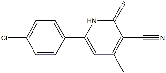 6-(4-CHLOROPHENYL)-1,2-DIHYDRO-4-METHYL-2-THIOXOPYRIDINE-3-CARBONITRILE Struktur