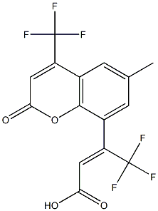 8-(E)-[2-CARBOXY-1-(TRIFLUOROMETHYL)ETHEN-1-YL]-6-METHYL-4-(TRIFLUOROMETHYL)COUMARIN Struktur