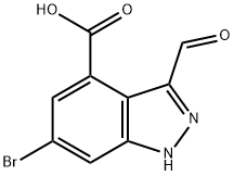 6-BROMO-3-FORMYL-4-INDAZOLECARBOXYLIC ACID Struktur