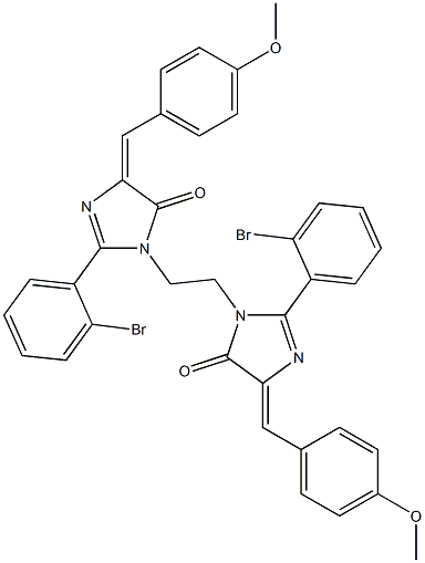 (E)-2-(2-BROMOPHENYL)-1-(2-((Z)-2-(2-BROMOPHENYL)-4-(4-METHOXYBENZYLIDENE)-5-OXO-4,5-DIHYDROIMIDAZOL-1-YL)ETHYL)-4-(4-METHOXYBENZYLIDENE)-1H-IMIDAZOL-5(4H)-ONE Struktur