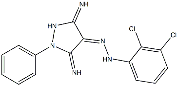 (4Z)-3,5-DIIMINO-1-PHENYLPYRAZOLIDIN-4-ONE (2,3-DICHLOROPHENYL)HYDRAZONE Struktur