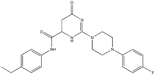 N-(4-ETHYLPHENYL)-2-(4-(4-FLUOROPHENYL)PIPERAZIN-1-YL)-6-OXO-3,4,5,6-TETRAHYDROPYRIMIDINE-4-CARBOXAMIDE Struktur