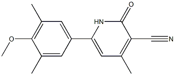 1,2-DIHYDRO-6-(4-METHOXY-3,5-DIMETHYLPHENYL)-4-METHYL-2-OXOPYRIDINE-3-CARBONITRILE Struktur