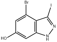 4-BROMO-6-HYDROXY-3-IODO (1H)INDAZOLE Struktur